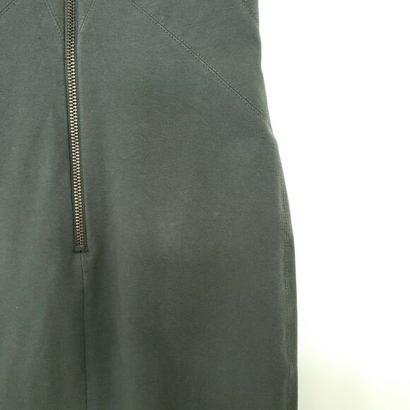Helmut Lang V-Neck Asymmetrical Mini Dress M Green-Gray Asymmetrical Bodycon - Picture 5 of 8